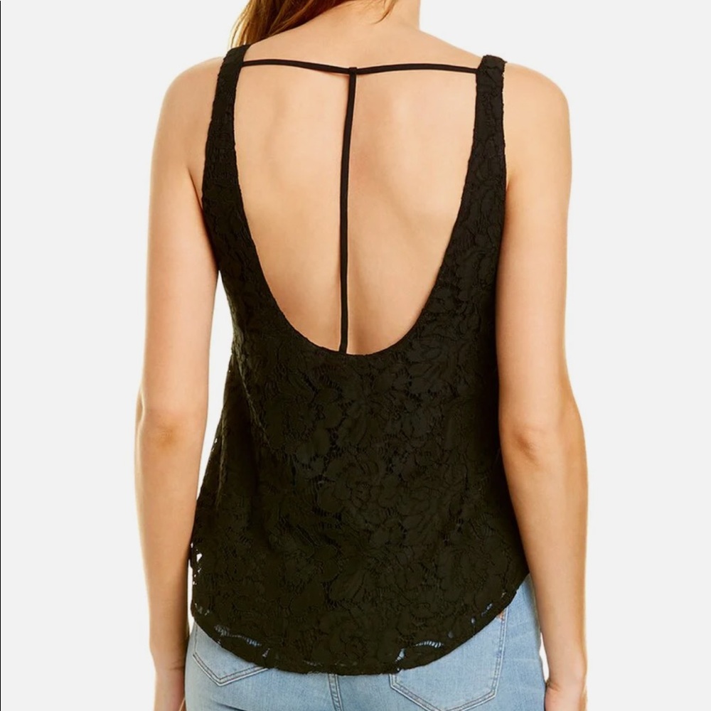 Chaser black lace cami top xs